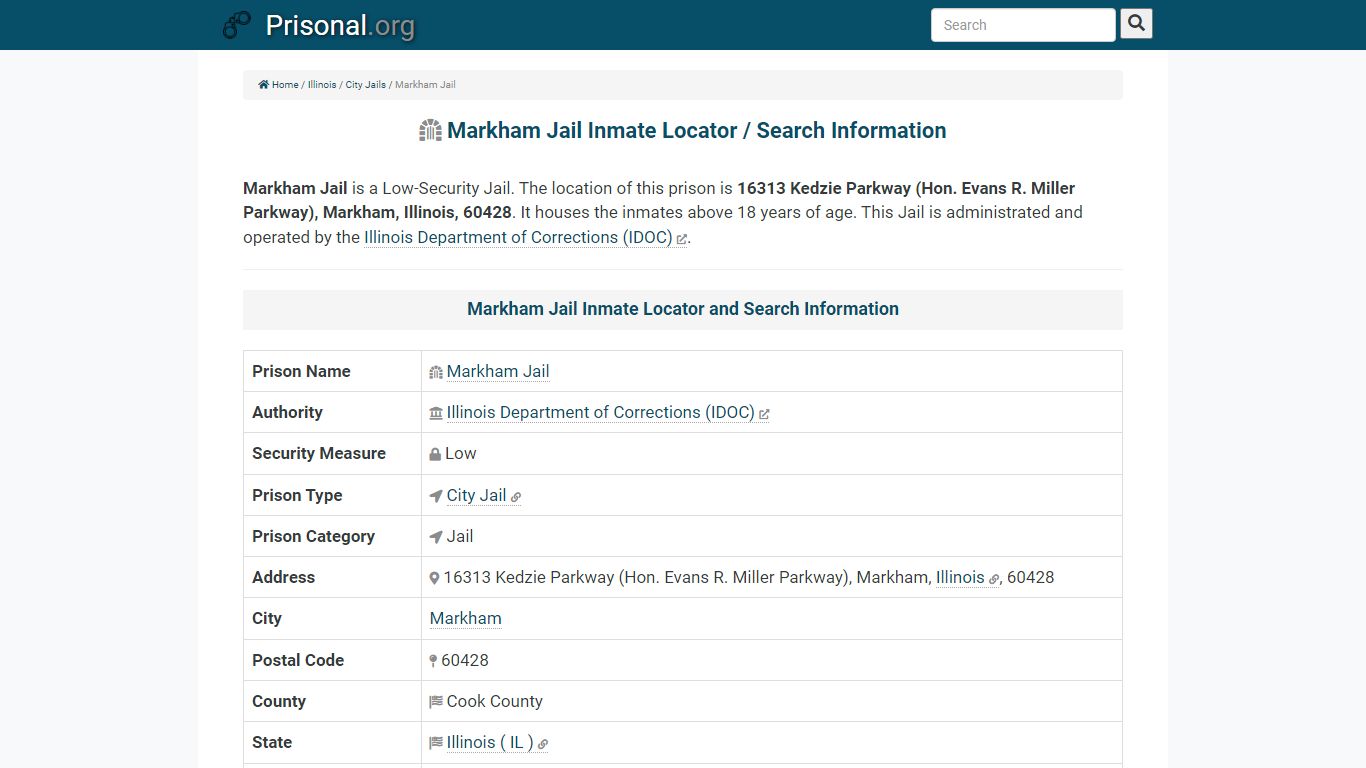 Markham Jail-Inmate Locator/Search Info, Phone, Fax, Email ...