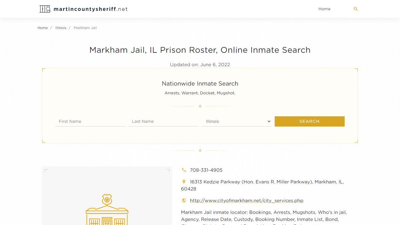 Markham Jail, IL Prison Roster, Online Inmate Search ...